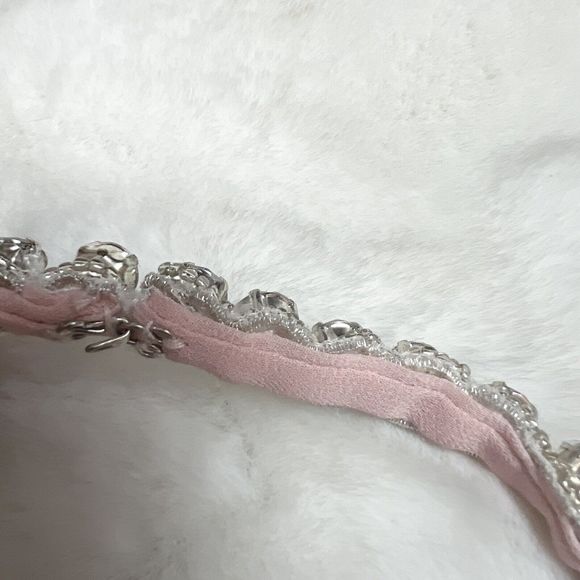 Hayley Paige Occasions Blush Pink Sweetheart Chiffon Dress Jewel Straps NWT Sz 6 - Picture 6 of 13